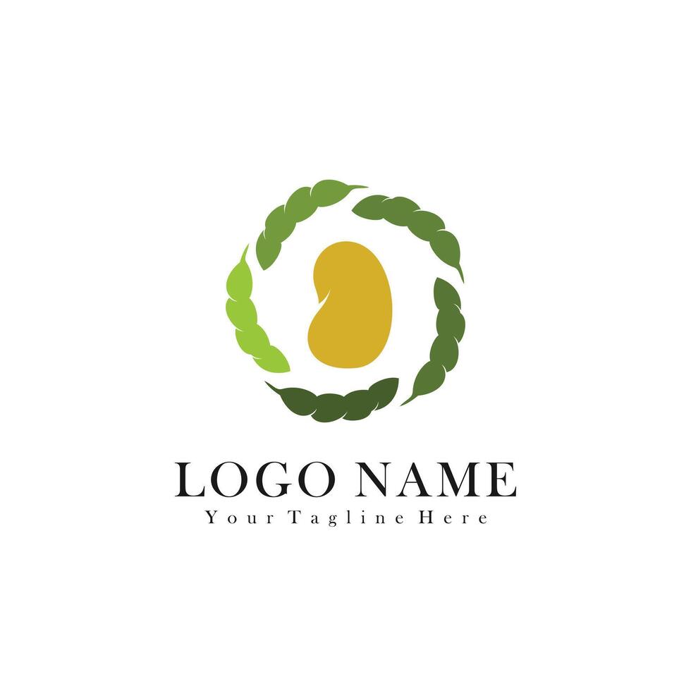 Soybean logo icon. Soy bean. illustration vector