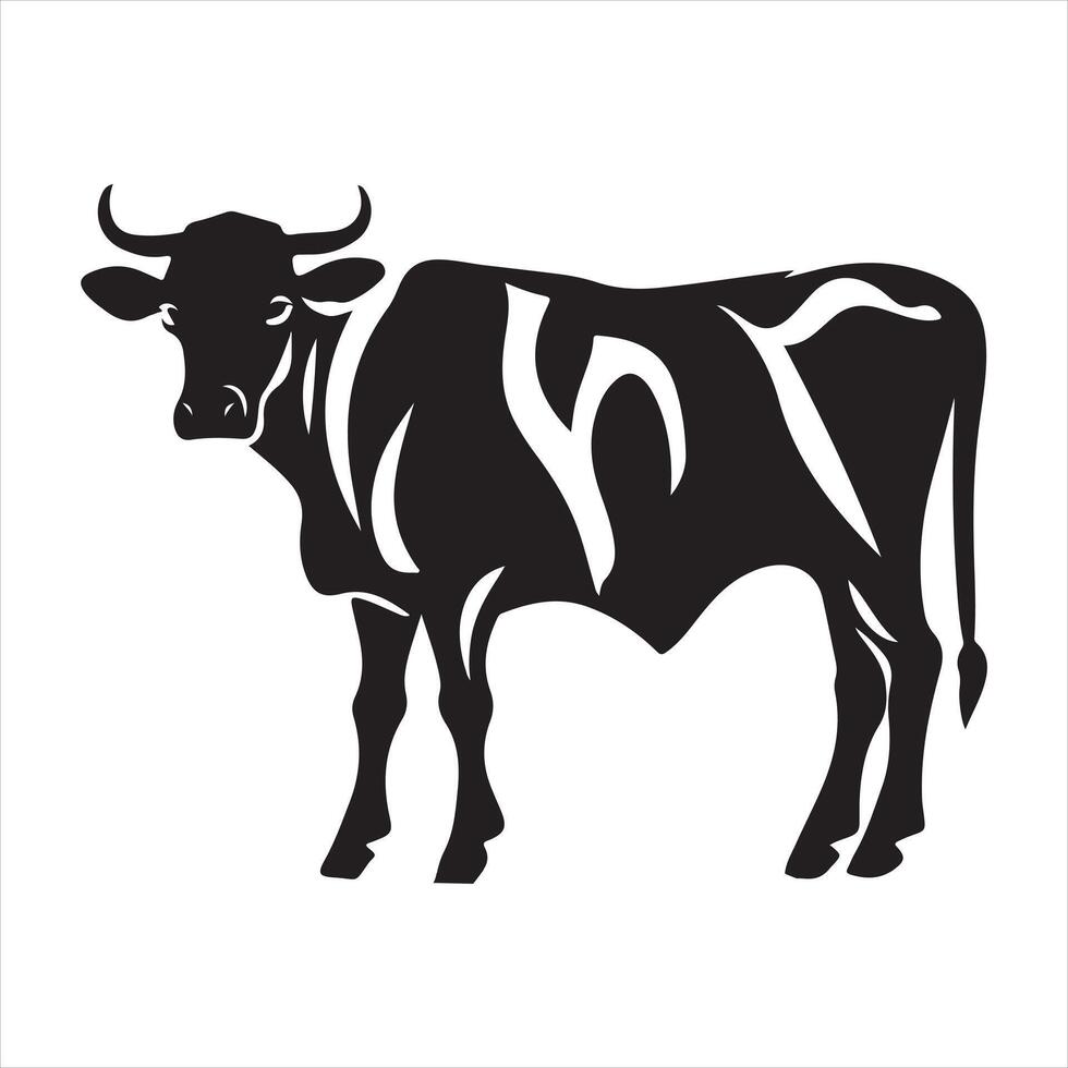 Cow graphic icon silhouette white background vector