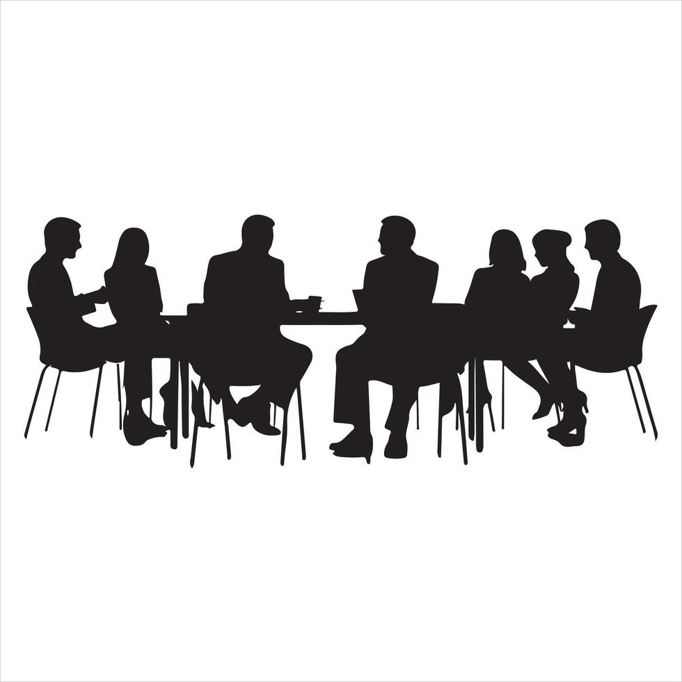 Business people group silhouette white background vector