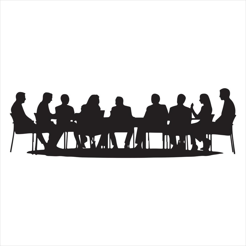Business people group silhouette white background vector