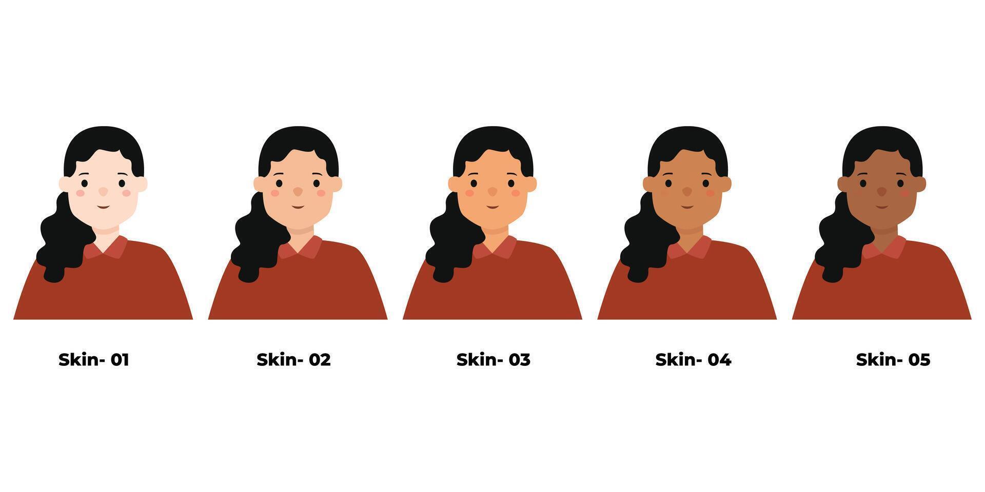 People Avatar Girl with Long Curly Hair vector