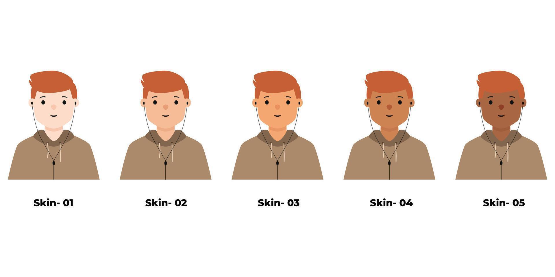 People Avatar Man With Earphone vector
