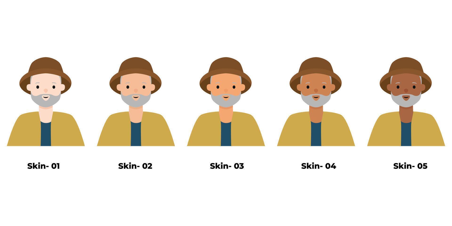 People Avatar Old Man with Hat vector