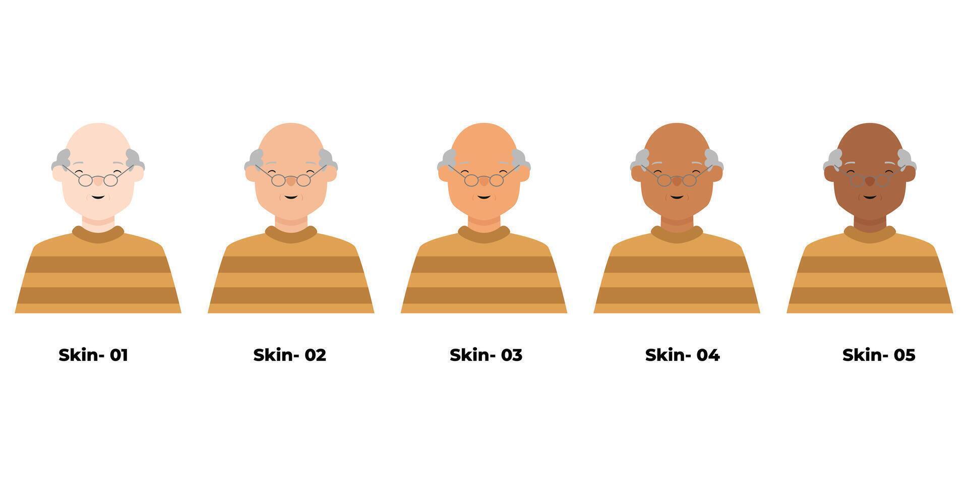 People Avatar Old Man with Glasses vector