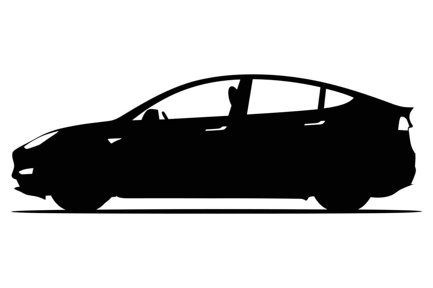 Hybrid Vehicle Car Silhouette vector