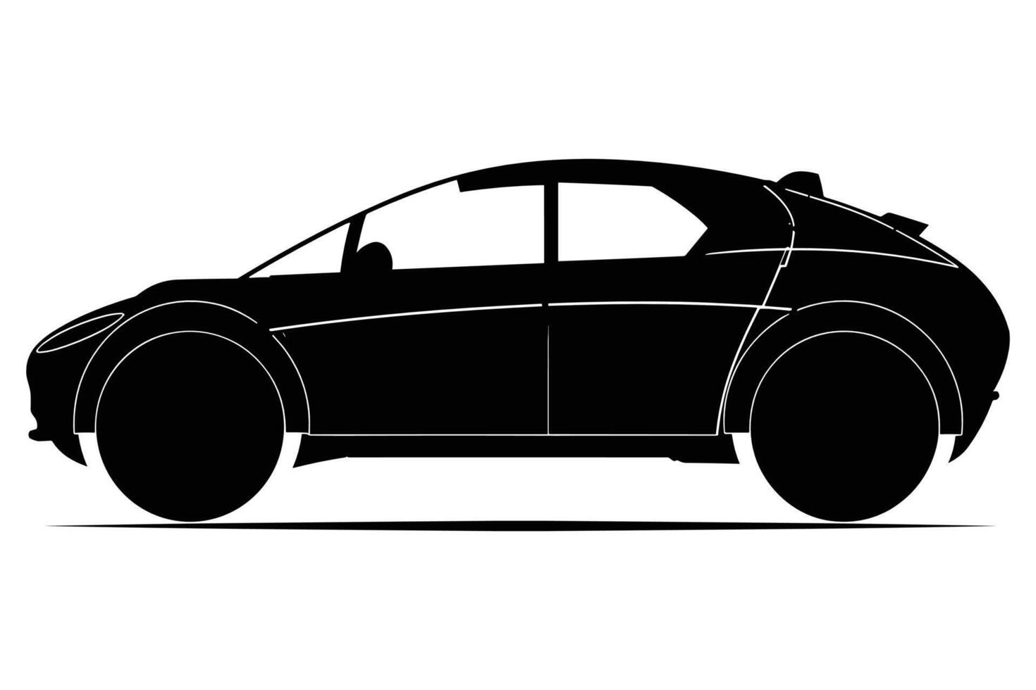 Hybrid Vehicle Car Silhouette vector