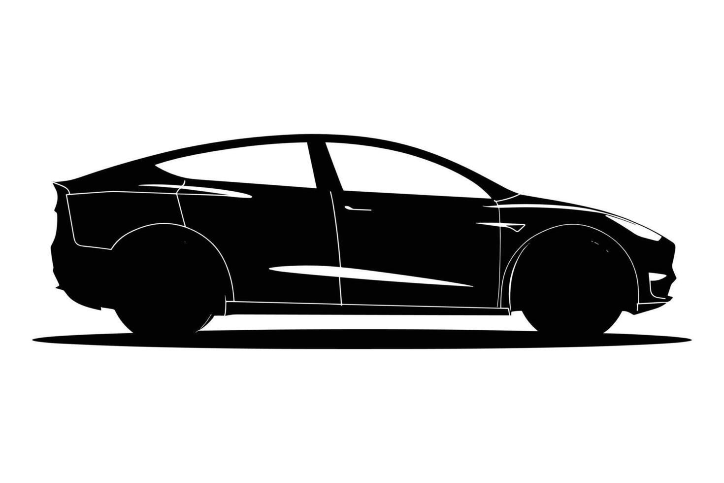 Hybrid Vehicle Car Silhouette vector