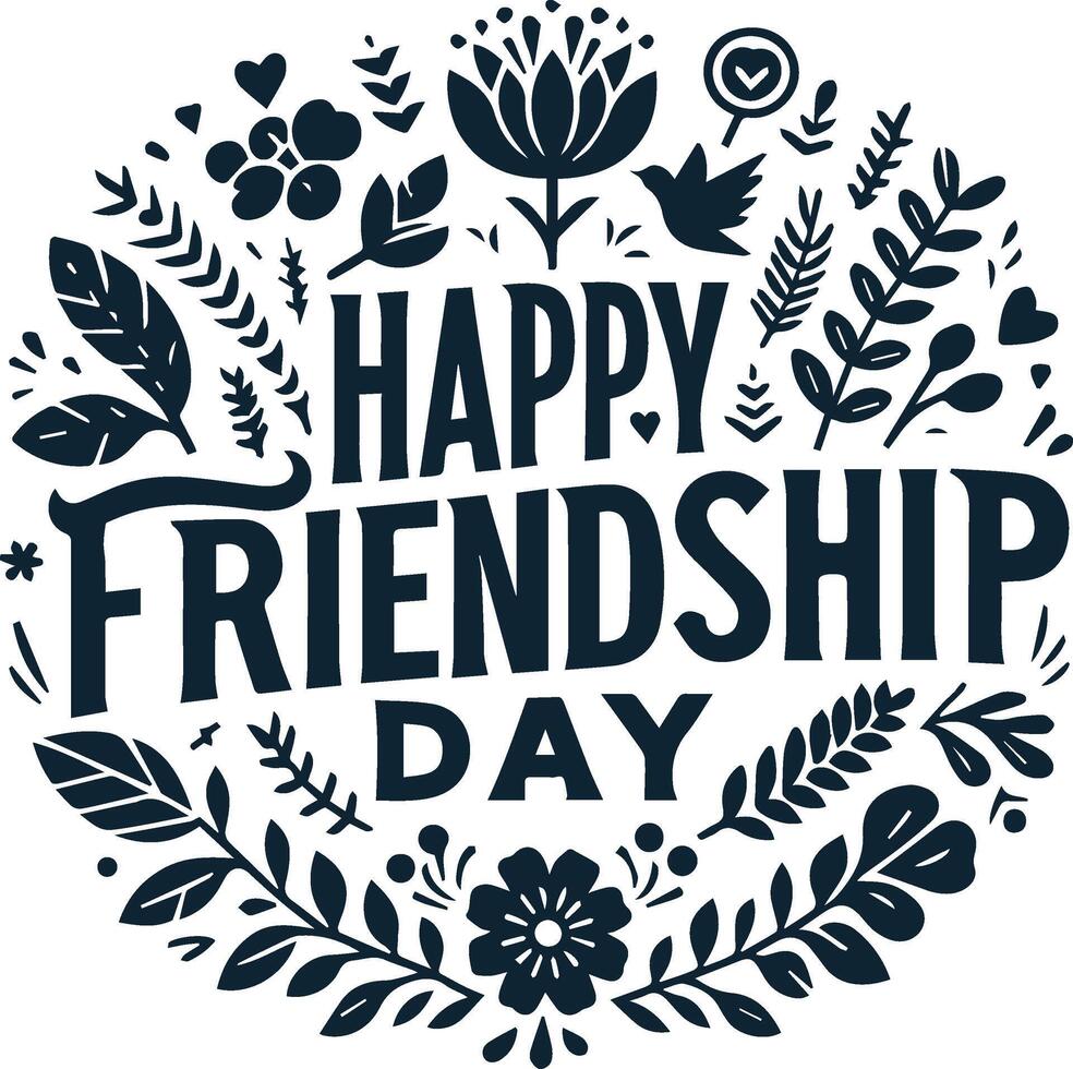 Friendship Day Typography Vactor Art Illastration vector