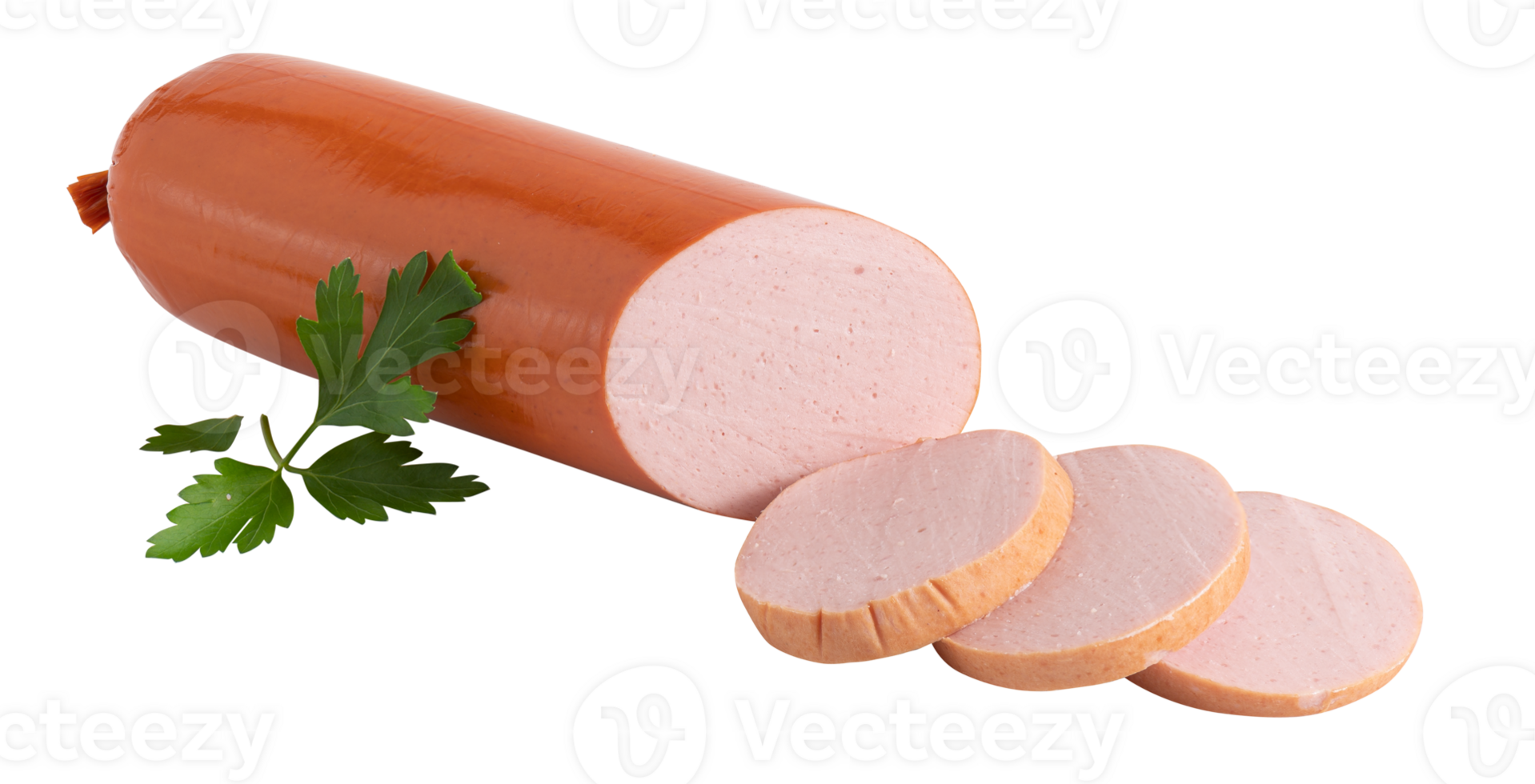 Pork sausage cut out isolated transparent background png