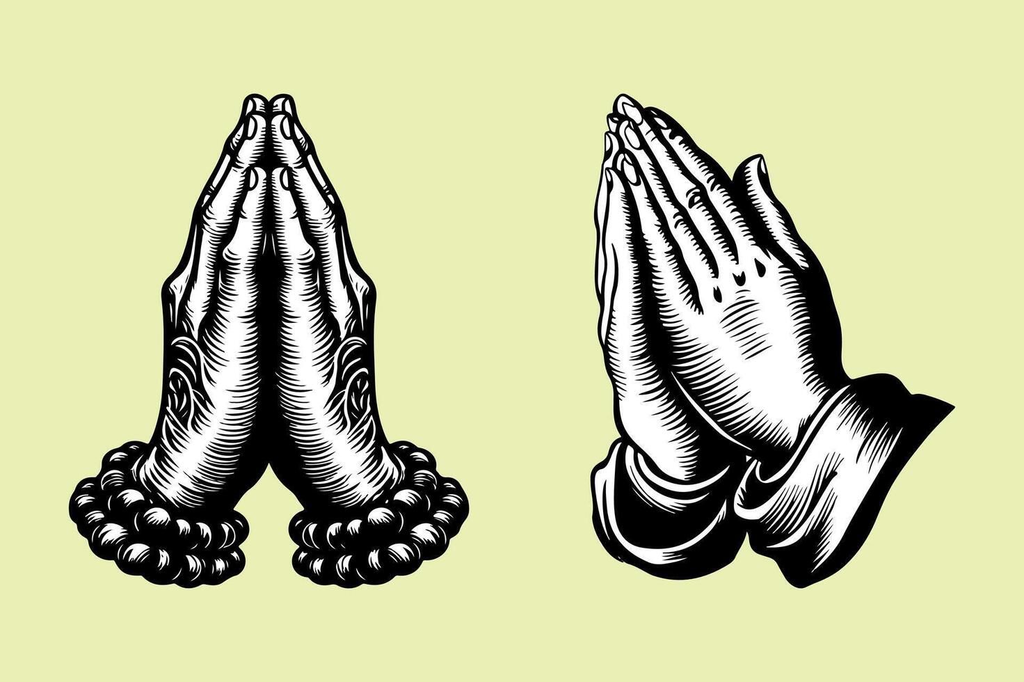 prayer hand art style vector