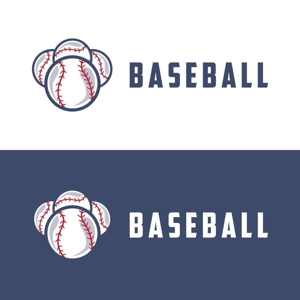 Modern baseball logo baseball softball sport simple bat and ball template illustration vector