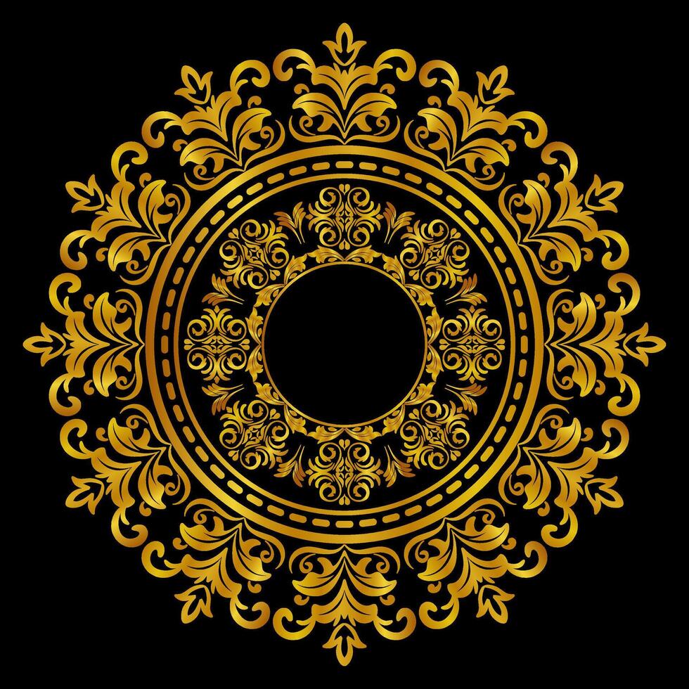 Gold floral ornament, illustration of gold pattern design. vector