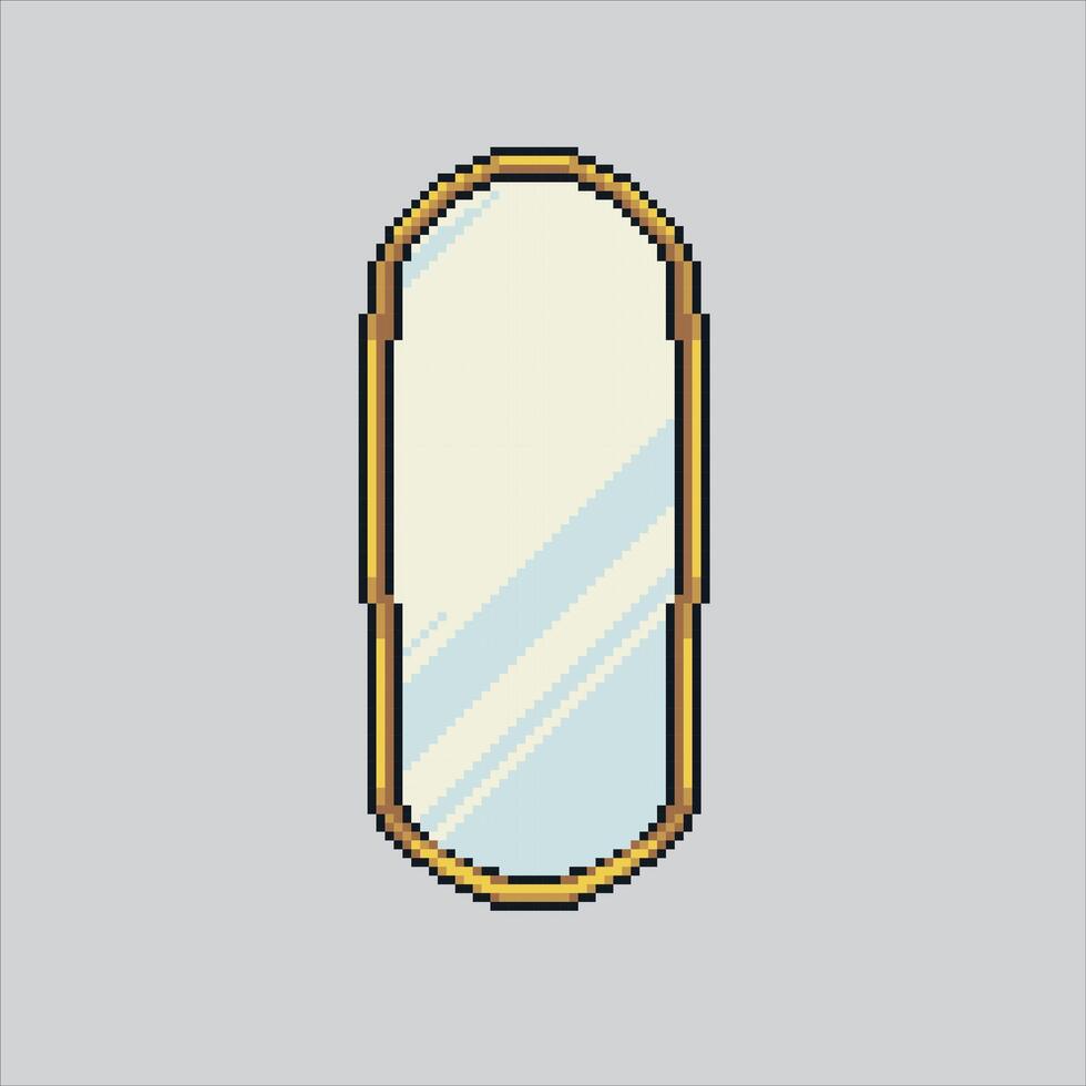 Pixel art illustration Mirror. Pixelated Mirror. Mirror pixelated for the pixel art game and icon for website and game. old school retro. vector