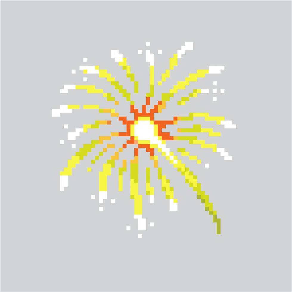 Pixel art illustration Fireworks. Pixelated Carnival Fireworks. Carnival Fireworks pixelated for the pixel art game and icon for website and game. old school retro. vector