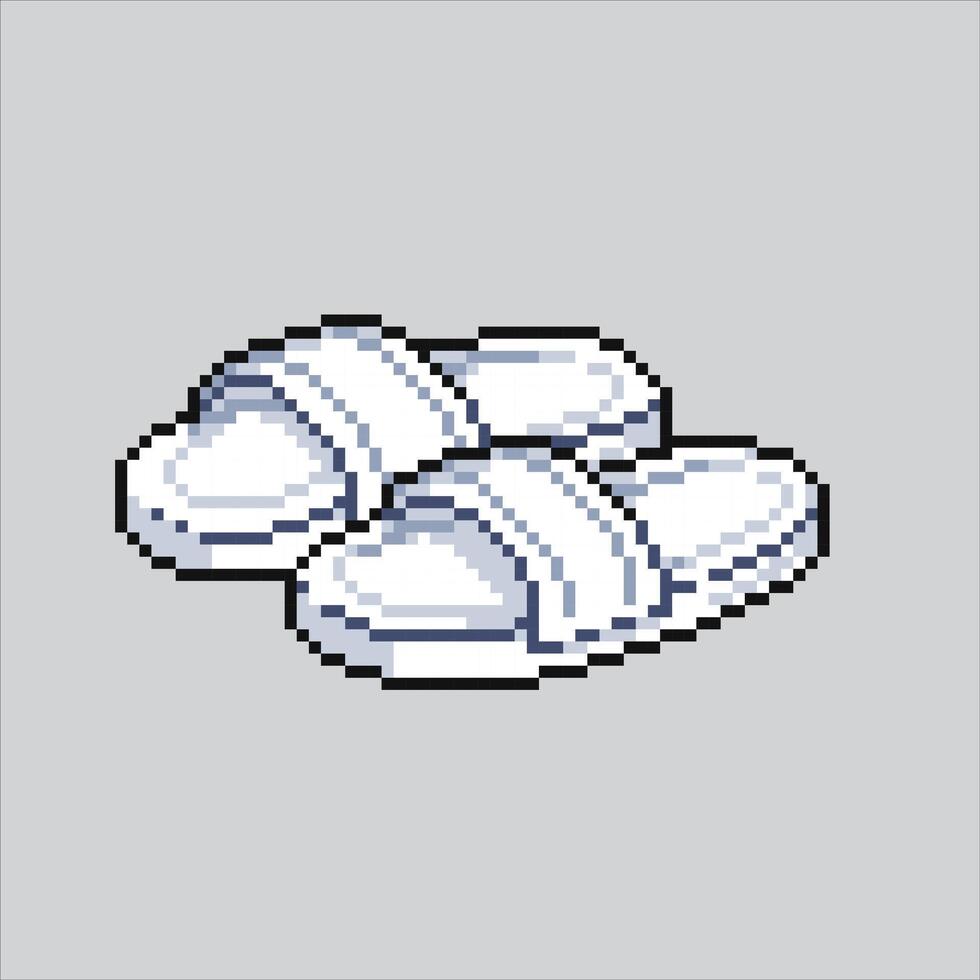 Pixel art illustration Bed Slippers. Pixelated Bed Slippers. Bed Slippers pixelated for the pixel art game and icon for website and game. old school retro. vector