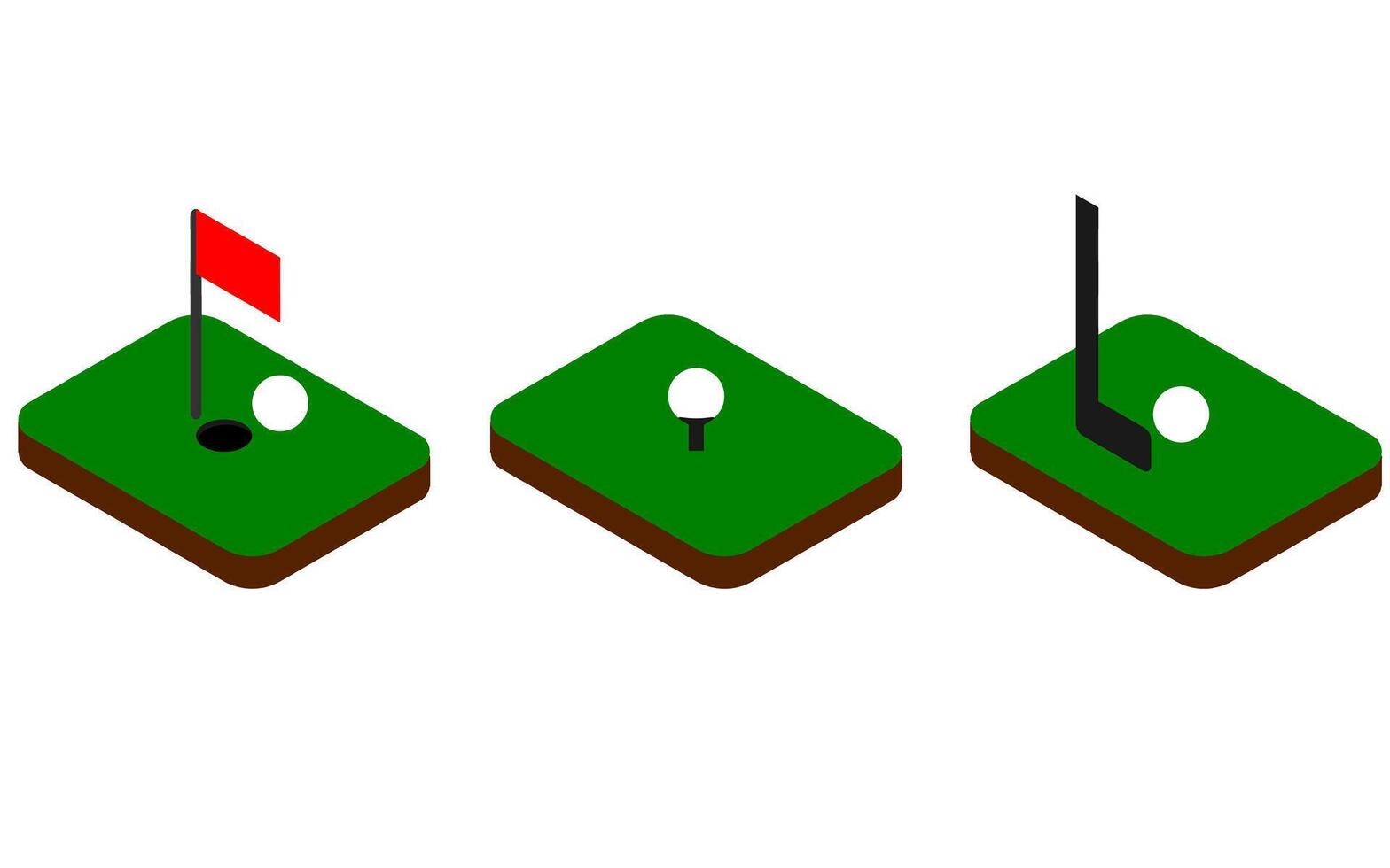 Isometric Style of a Miniature Golf Course vector