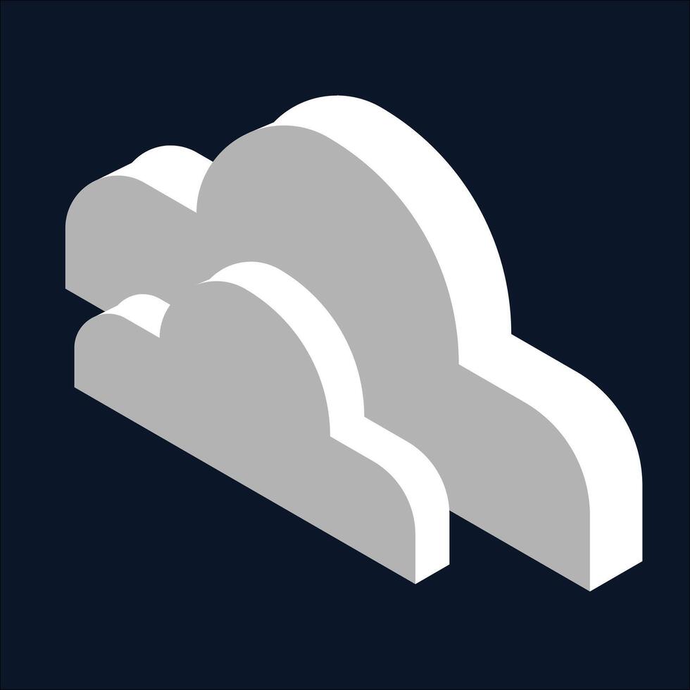 Isometric Style of white clouds vector