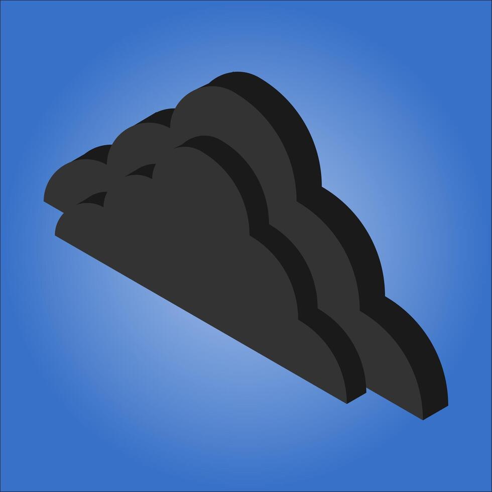 Isometric Style of cloudy sky vector