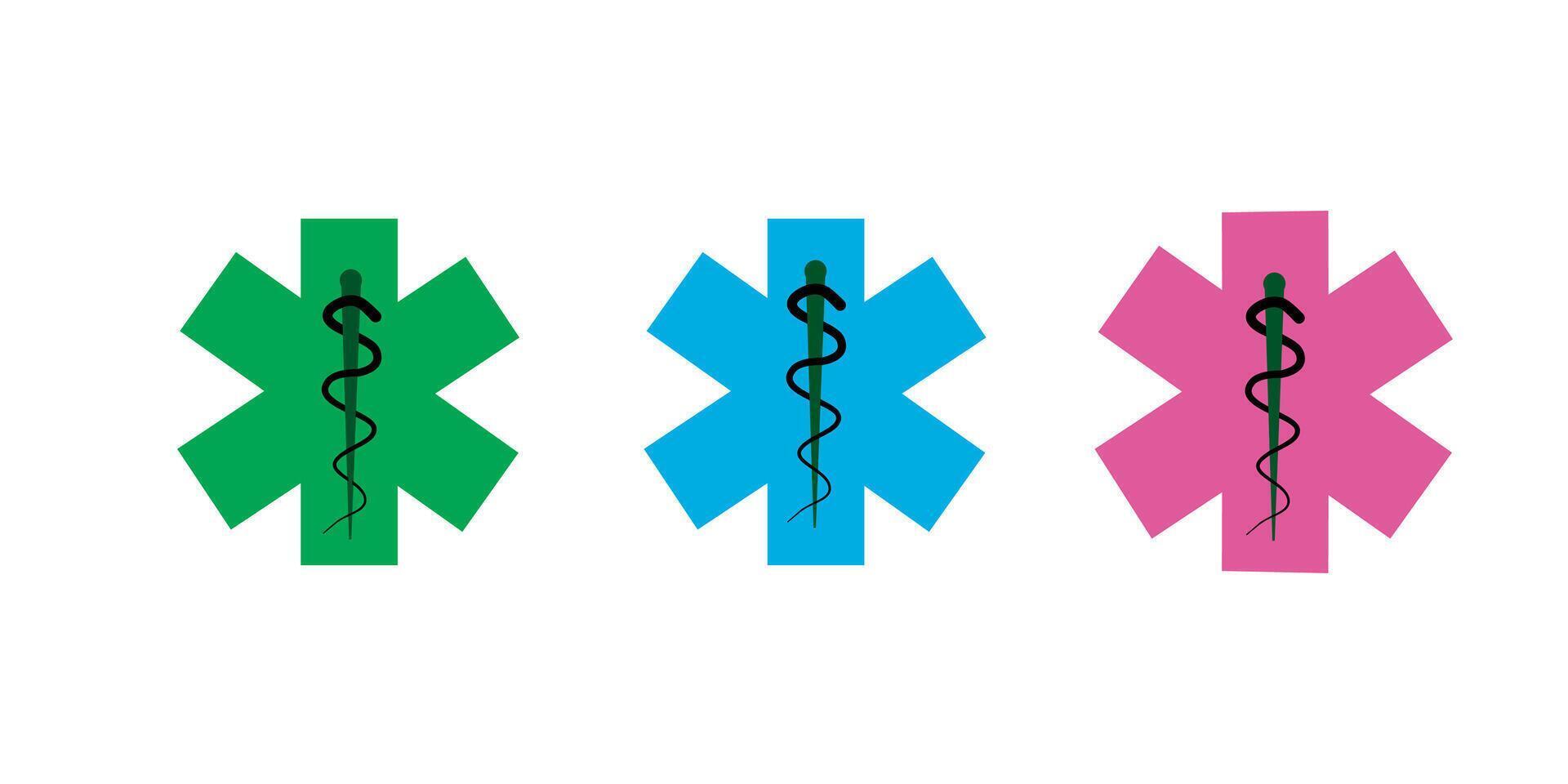 Caduceus Healthcare Medical Snake Staff Symbol Icon vector