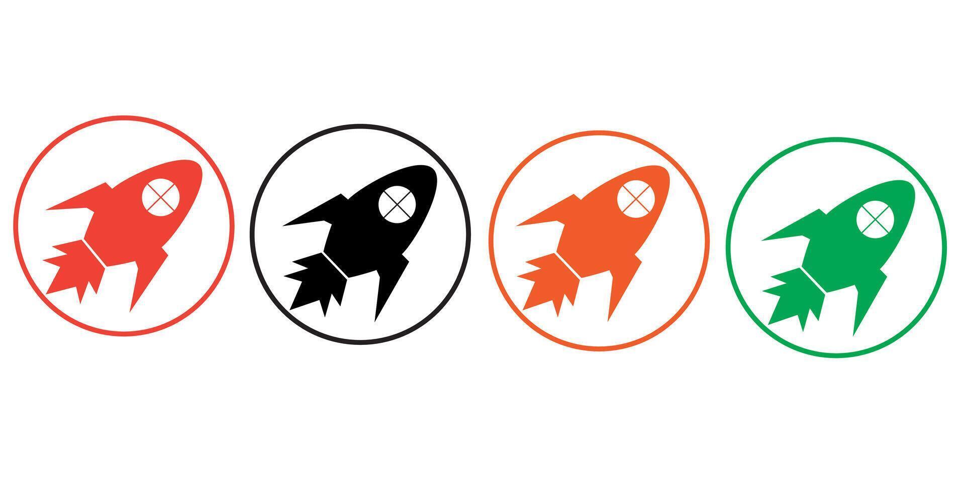 rocket Start Up icon vector
