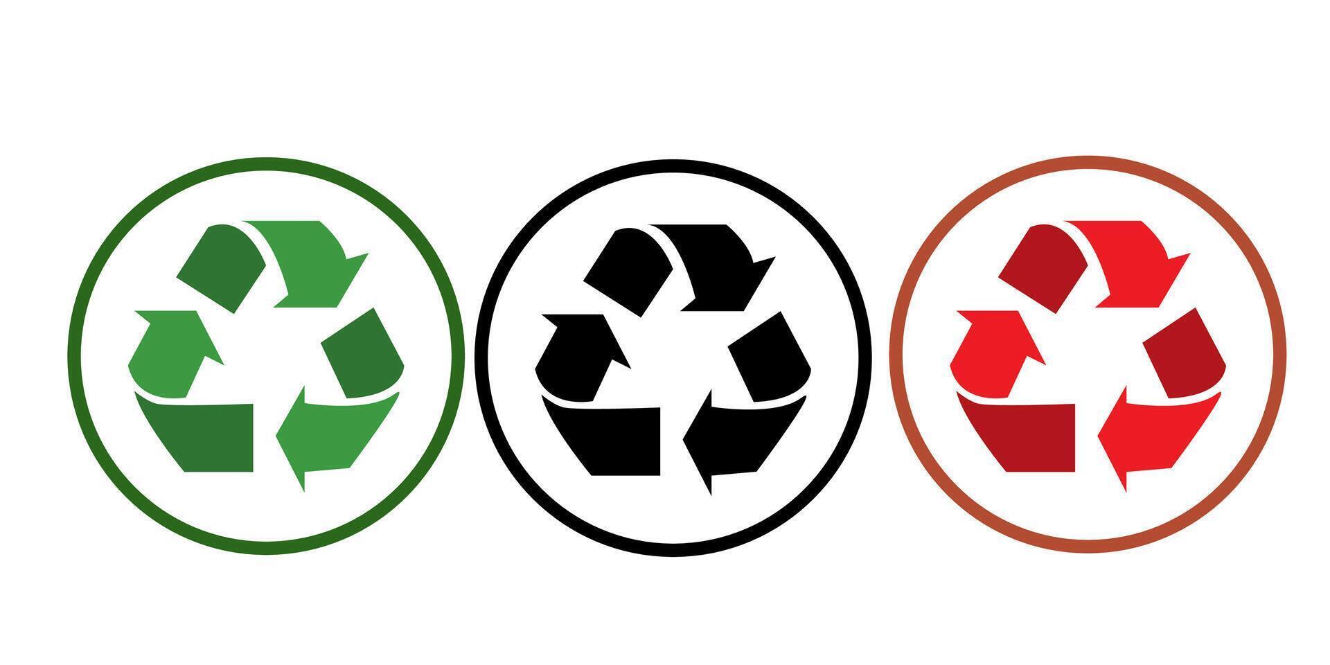 set of recycling icons. recycle logo symbol. illustration vector