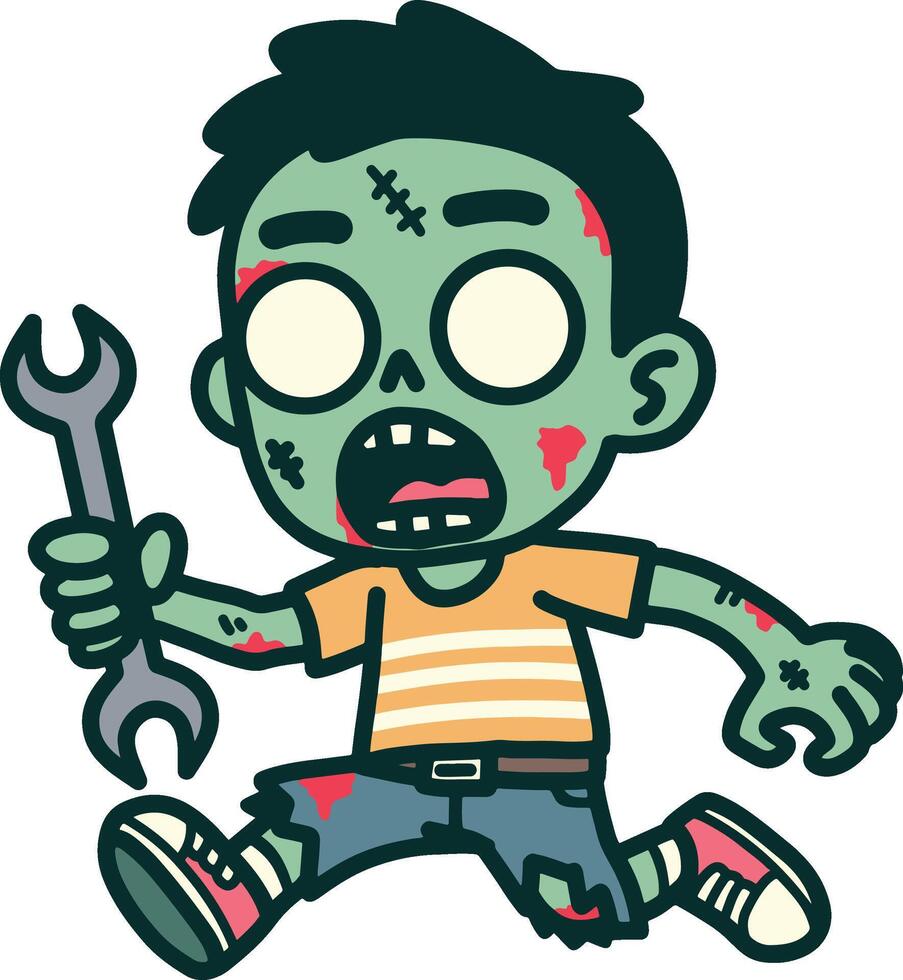 Zombie cartoon in white background vector