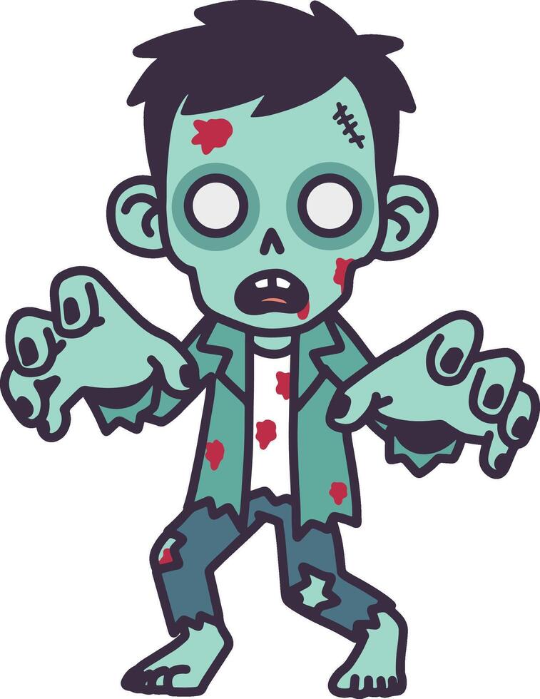 Zombie cartoon in white background vector