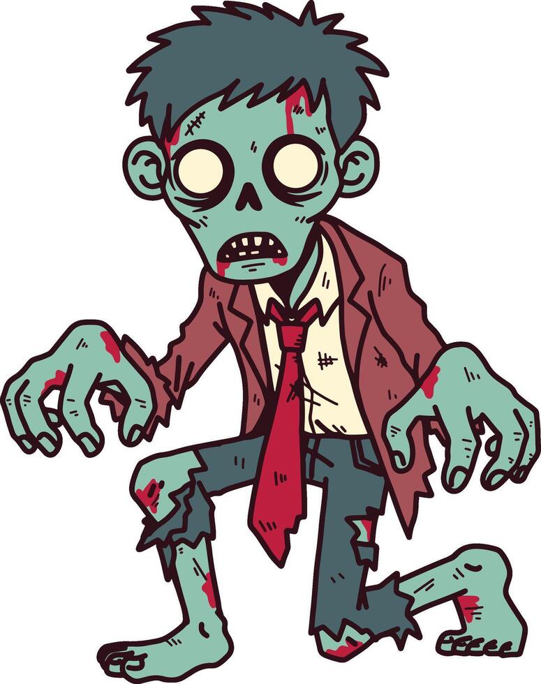 Zombie cartoon in white background vector