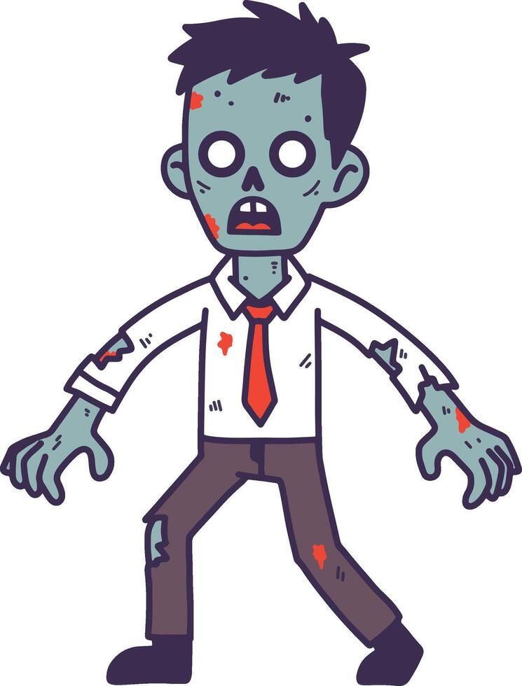 Zombie cartoon in white background vector