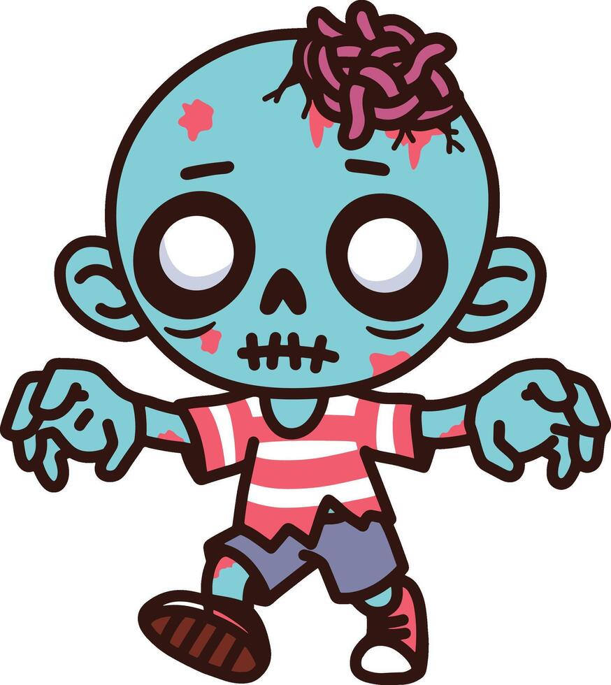 Zombie cartoon character illustrations vector