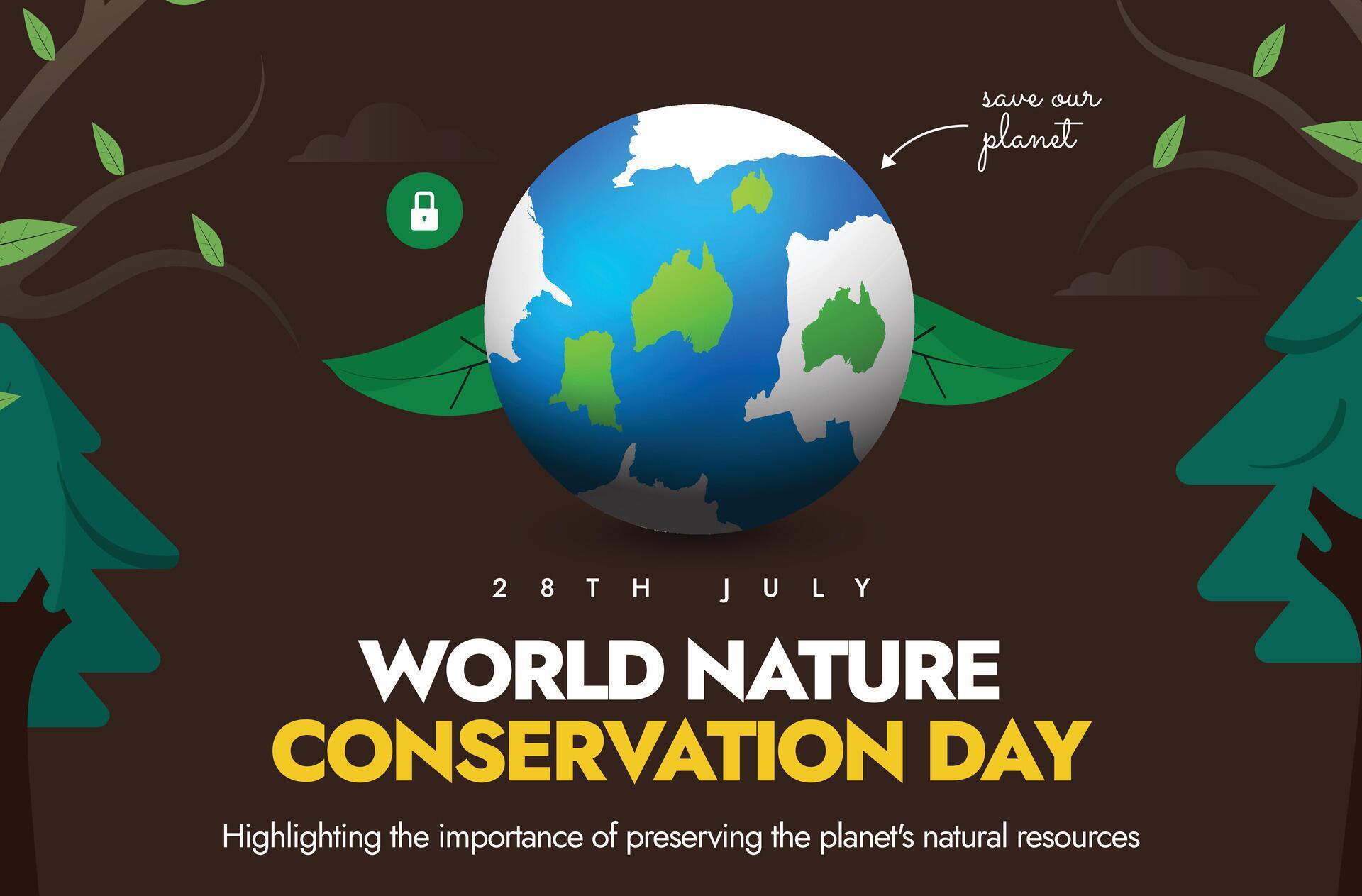 World Nature Conservation Day. 28th July nature conservation day banner
