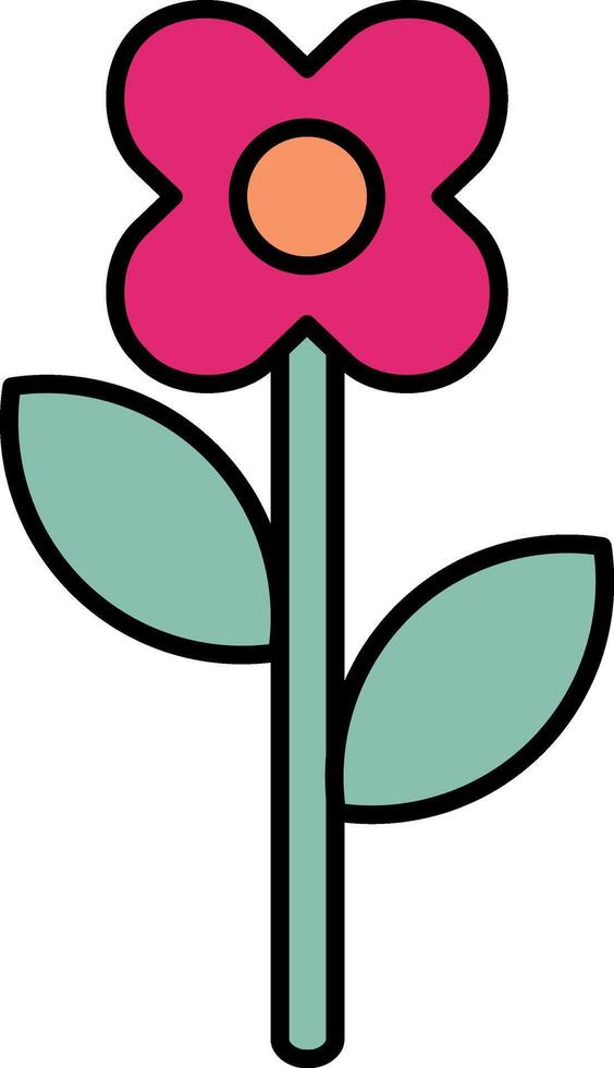 of a minimalist purple flower vector