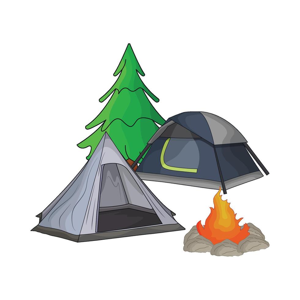 illustration of camping vector