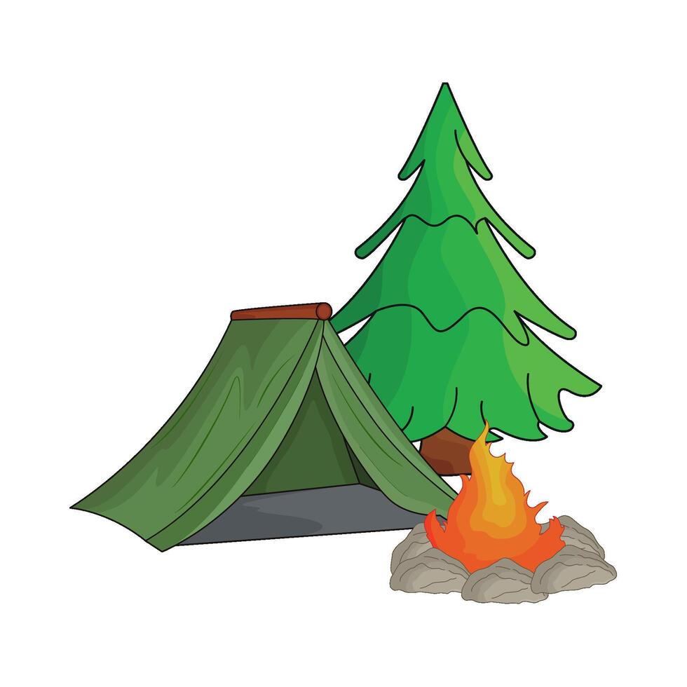 illustration of camping vector