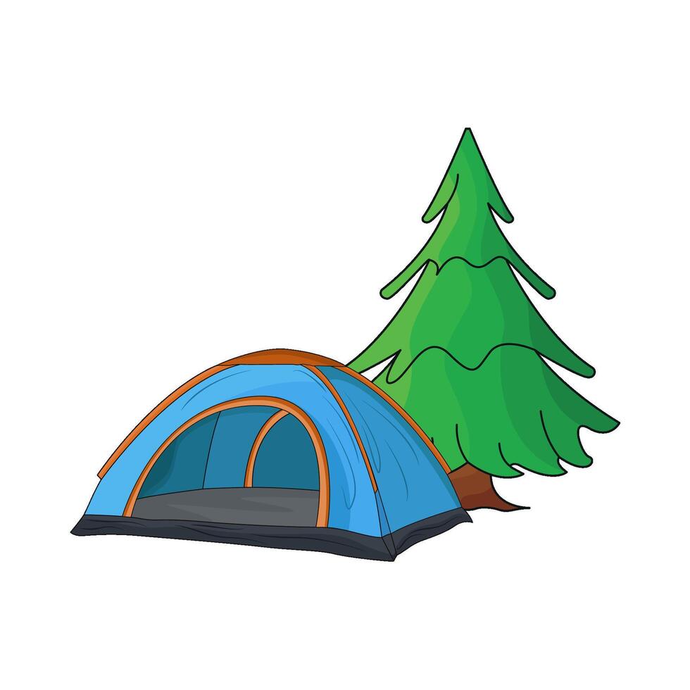illustration of camping tent vector