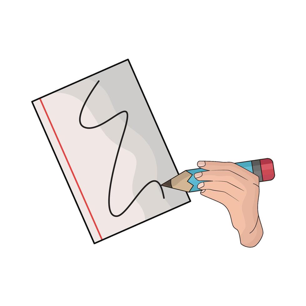 illustration of pencil and paper vector