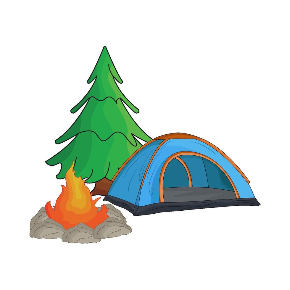 illustration of camping vector