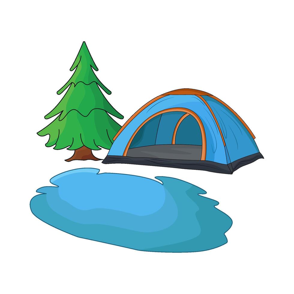 illustration of camping tent vector