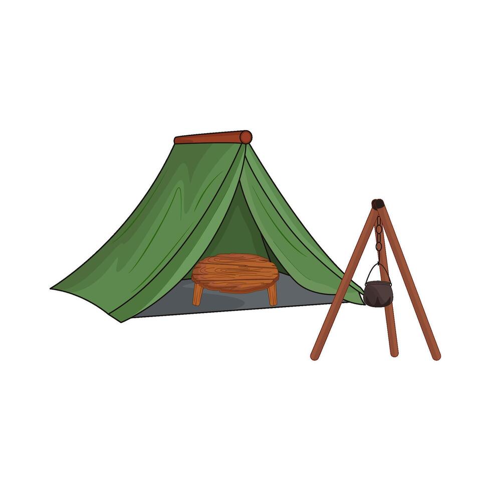 illustration of camping tent vector