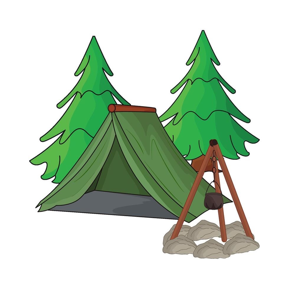 illustration of camping vector