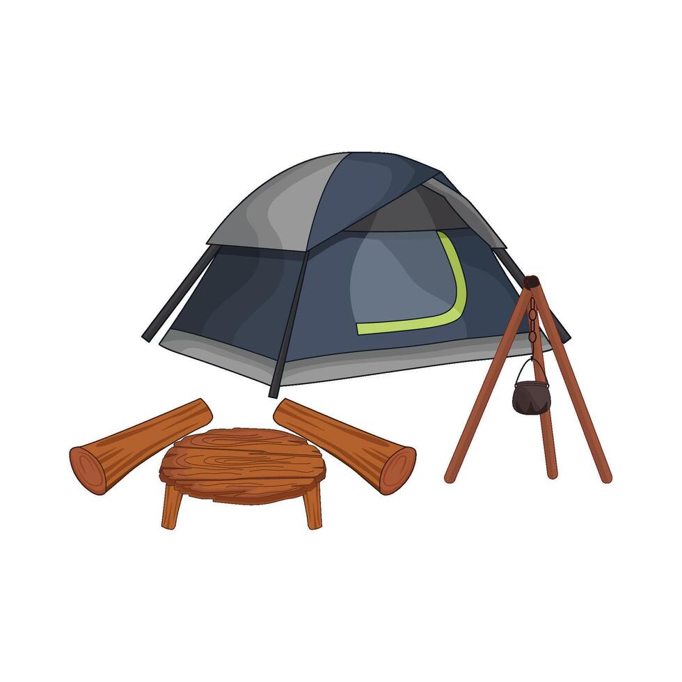 illustration of camping tent vector
