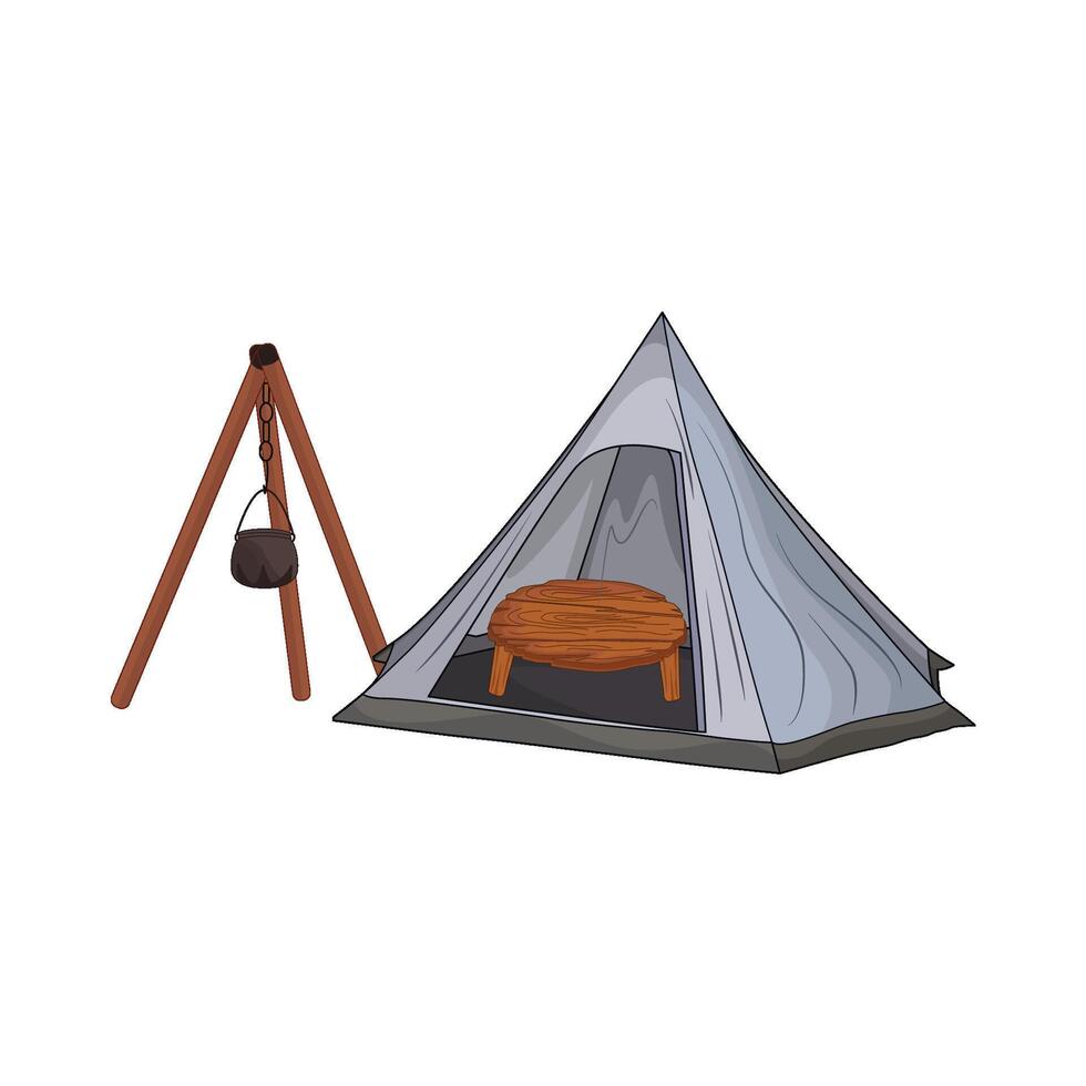 illustration of camping tent vector