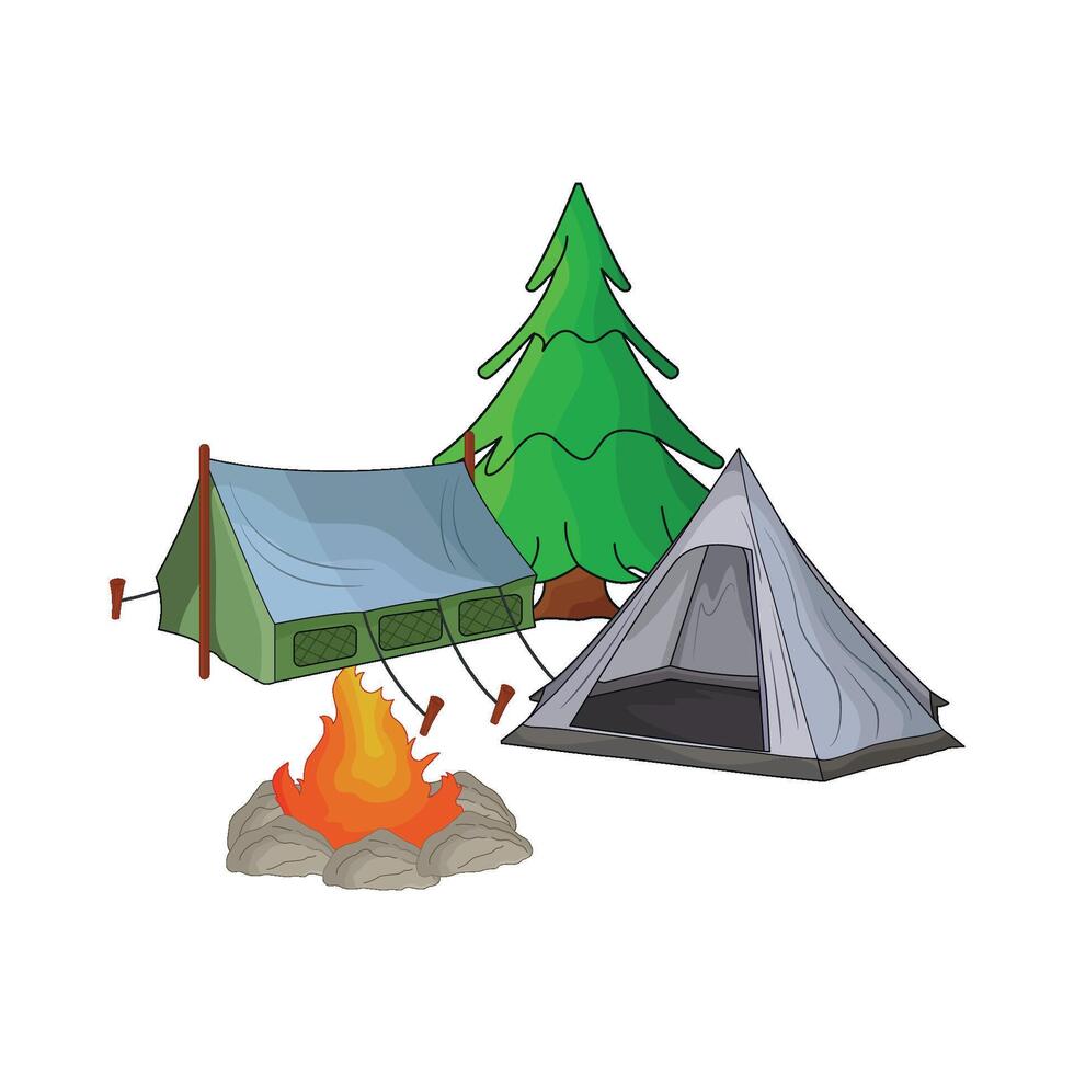 illustration of camping vector