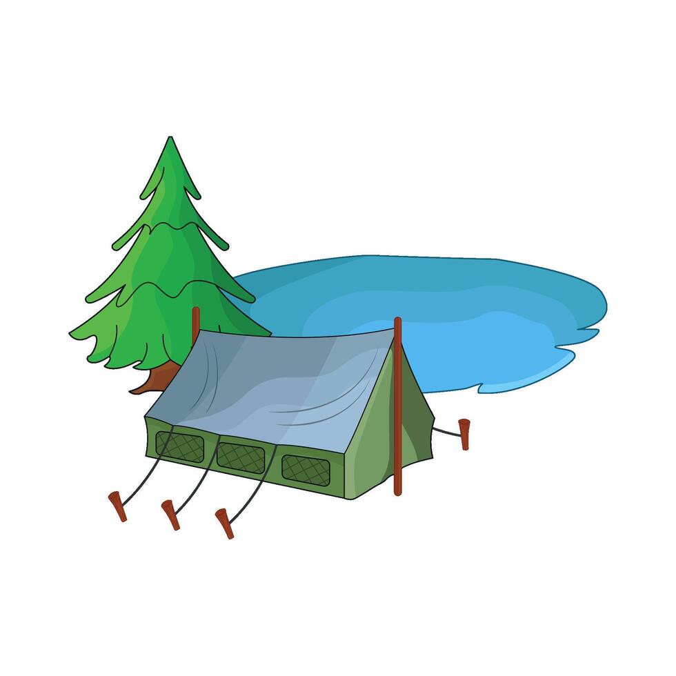 illustration of camping tent vector