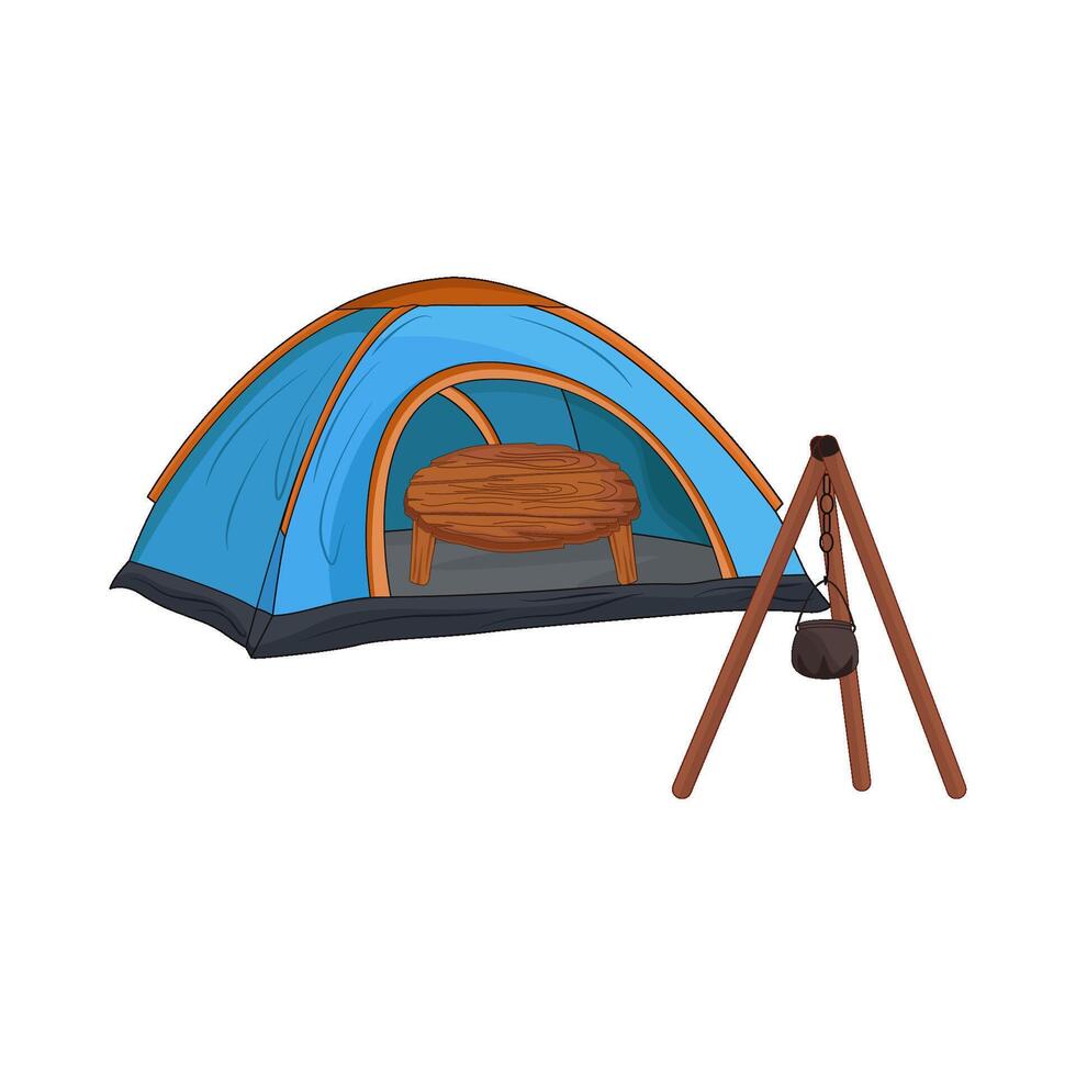 illustration of camping tent vector