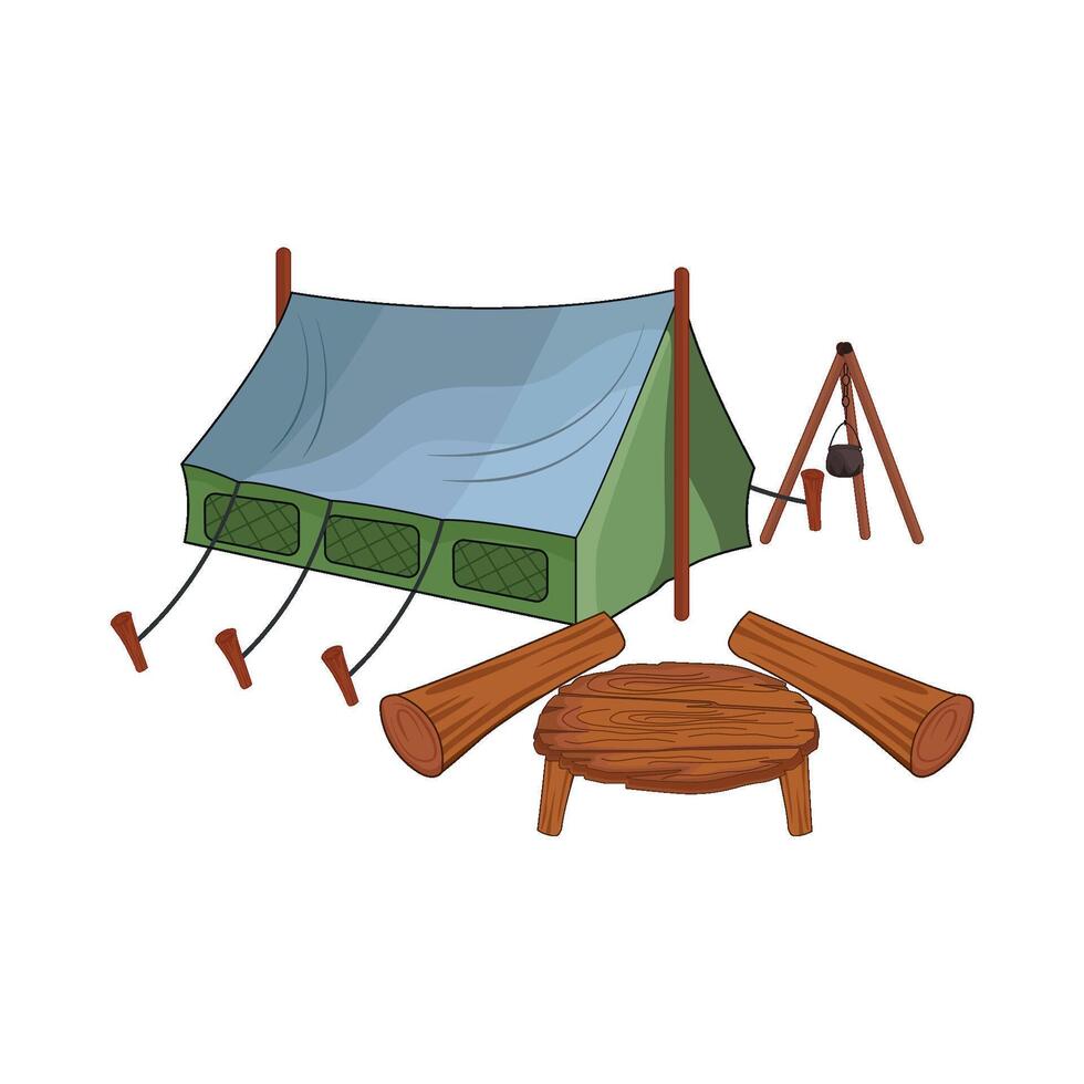 illustration of camping tent vector
