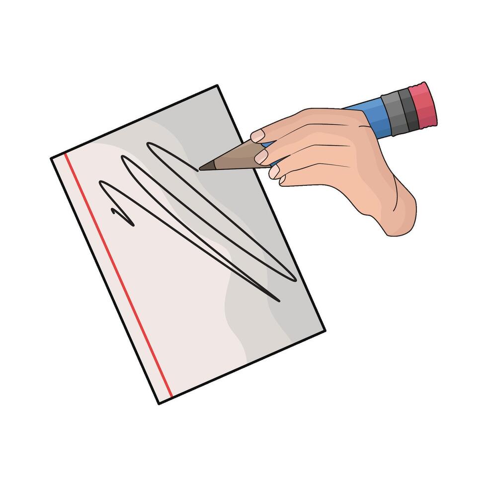 illustration of pencil and paper vector
