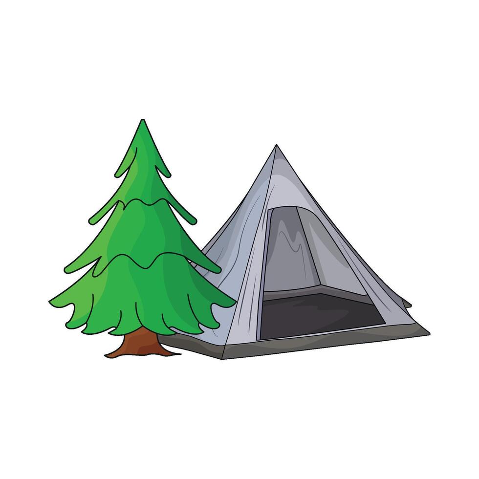 illustration of camping tent vector