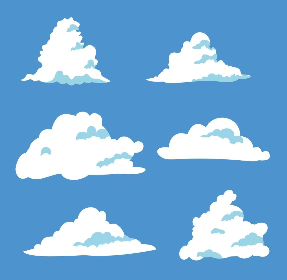 Isolated clouds on a blue background. vector
