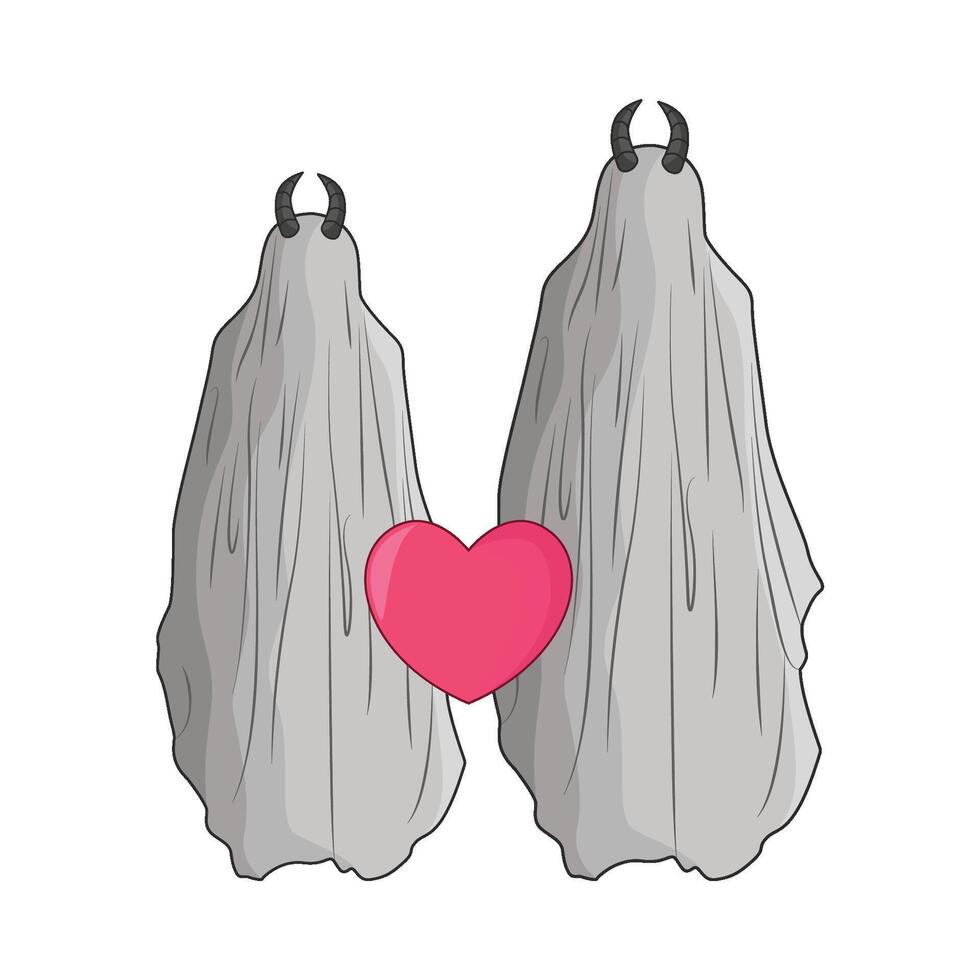 illustration of ghost couple vector